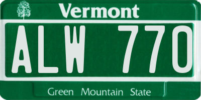 VT license plate ALW770