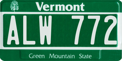 VT license plate ALW772