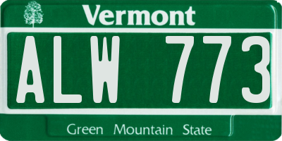 VT license plate ALW773