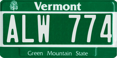 VT license plate ALW774