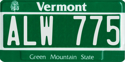 VT license plate ALW775