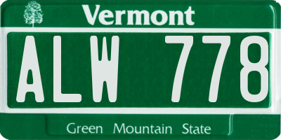 VT license plate ALW778