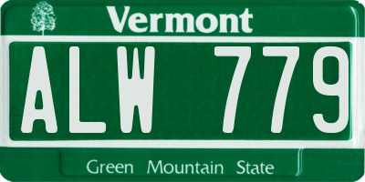 VT license plate ALW779