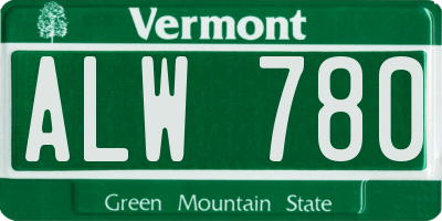 VT license plate ALW780