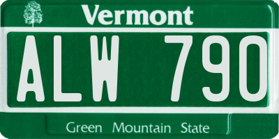 VT license plate ALW790