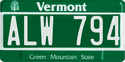 VT license plate ALW794