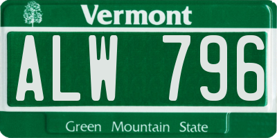 VT license plate ALW796