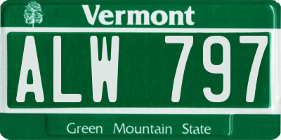 VT license plate ALW797