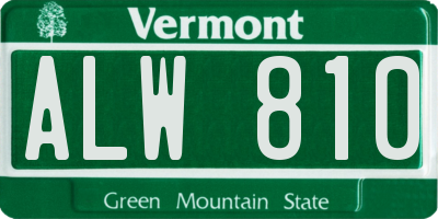 VT license plate ALW810