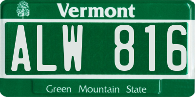 VT license plate ALW816