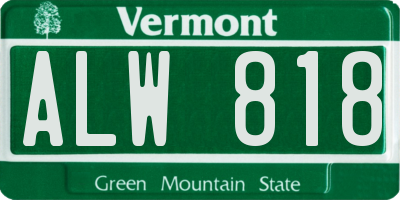 VT license plate ALW818