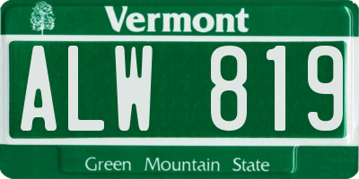 VT license plate ALW819