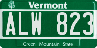 VT license plate ALW823