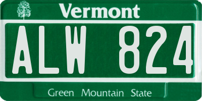 VT license plate ALW824