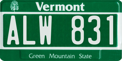 VT license plate ALW831