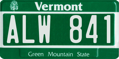 VT license plate ALW841