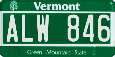 VT license plate ALW846
