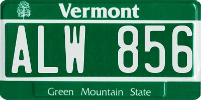 VT license plate ALW856