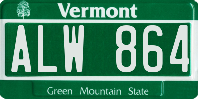 VT license plate ALW864