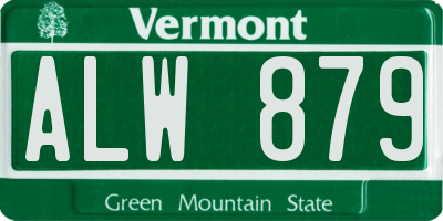VT license plate ALW879
