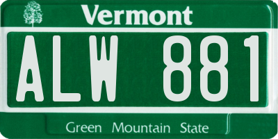 VT license plate ALW881