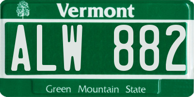 VT license plate ALW882