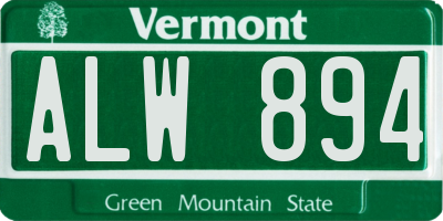 VT license plate ALW894