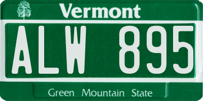 VT license plate ALW895
