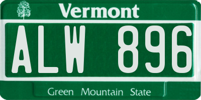 VT license plate ALW896