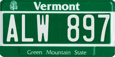 VT license plate ALW897