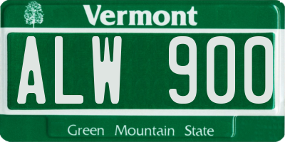 VT license plate ALW900
