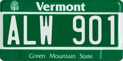 VT license plate ALW901
