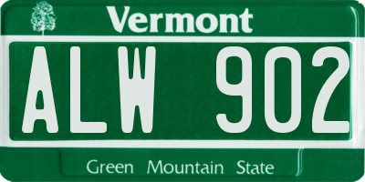 VT license plate ALW902