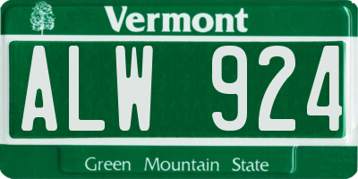 VT license plate ALW924