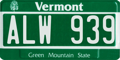VT license plate ALW939