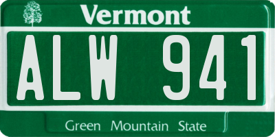 VT license plate ALW941