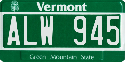 VT license plate ALW945