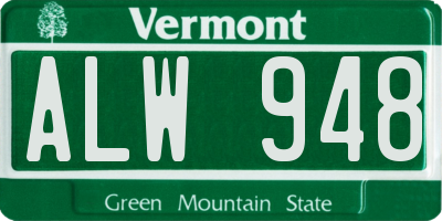 VT license plate ALW948