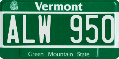 VT license plate ALW950