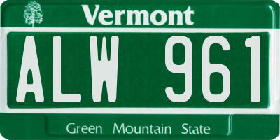 VT license plate ALW961
