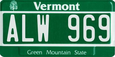 VT license plate ALW969