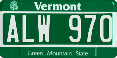 VT license plate ALW970