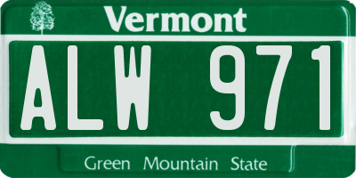 VT license plate ALW971