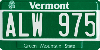 VT license plate ALW975