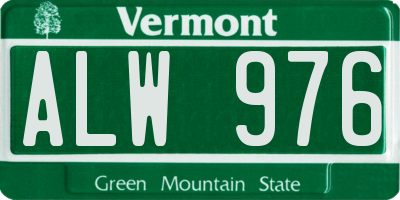 VT license plate ALW976