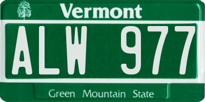 VT license plate ALW977