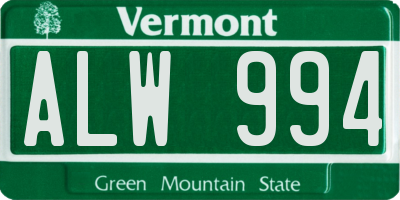 VT license plate ALW994