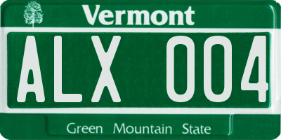 VT license plate ALX004