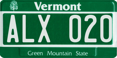 VT license plate ALX020