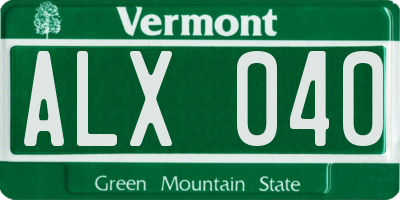 VT license plate ALX040